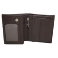 Sergio Unisex Double ID Wallet w/ Zipper Pocket (Dark Brown Expresso)
